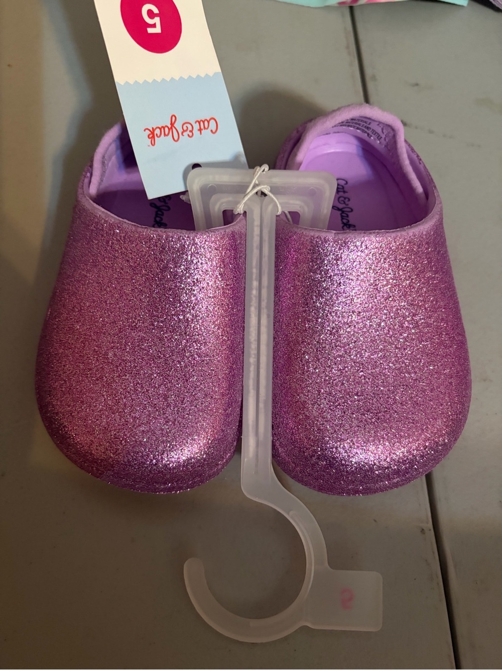 Cat & Jack Glitter Slip-On Baby Shoes - Lavender Pink